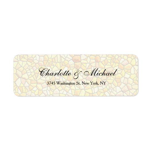 Étiquette Mariage Élégant Script Design de pierre créative (Devant)