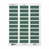 Étiquette Mariage élégant vert émeraude (Feuille entière)