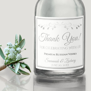 Étiquette Mariage en argent Liquor Merci