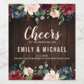 Étiquette mariage en bois de la marine rouge de Bo (Étiquettes simples)