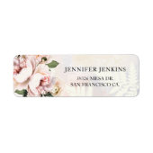Étiquette Mariage en rose saumon floral (Devant)