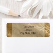 Étiquette Mariage en soie Damask or (En situation)