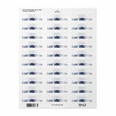 Étiquette Mariage été Bright Blue Floral Adresse de retour (Feuille entière)