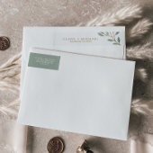 Étiquette Mariage Eucalyptus Veiné Or Envelopper