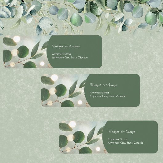 Étiquette Mariage Eucalyptus Vert Sage romantique