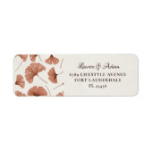 Étiquette Mariage Feuillage Terracotta Rustique (Devant)