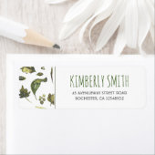 Étiquette Mariage Feuille aquarelle (En situation)