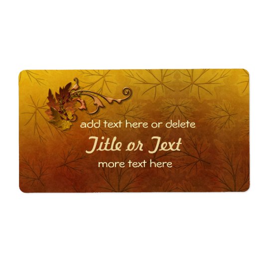 Étiquette Mariage Feuille d'automne (Devant)