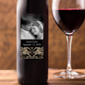 Étiquette Mariage Fiançailles Photo Damask Enregistrer la da