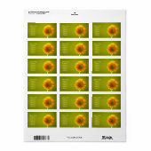 Étiquette Mariage Fleur de Gerbra Jaune (Feuille entière)