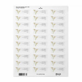 Étiquette Mariage Fleur de Lys Callée Blanche Moderne (Feuille entière)
