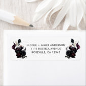 Étiquette Mariage Fleur Romantique Sombre et Émouvant (En situation)