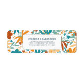 Étiquette Mariage Fleur sauvage Abstrait multicolore (Devant)