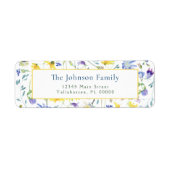 Étiquette Mariage Fleur sauvage Aquarelle Adresse de retour (Devant)