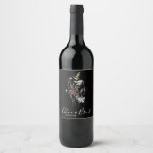 Étiquette Mariage  fleur sauvage bouteille de vin (Devant)