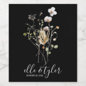 Étiquette Mariage fleur sauvage bouteille de vin (Étiquettes simples)