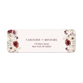 Étiquette Mariage Fleur sauvage de Bourgogne Adresse de reto (Devant)