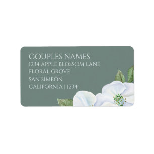 Étiquette Mariage Fleur Vert Et Blanc De Fleur Apple Blossom