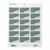 Étiquette Mariage Fleur Vert Et Blanc De Fleur Apple Blossom (Feuille entière)