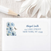 ÉTIQUETTE MARIAGE FLEURI BLEU : FÊTE DE MARIÉE (En situation)