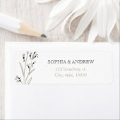 Étiquette Mariage fleuri élégant personnalisé (En situation)