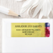 Étiquette Mariage | Fleurs d'aquarelle tropicale (En situation)