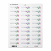 Étiquette Mariage floral aquarelle combo ultra violet (Feuille entière)