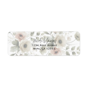 Étiquette Mariage Floral Aquarelle Vert Olive Kaki