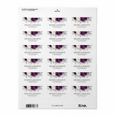 Étiquette Mariage floral blanc blanc blanc blanc de prune d' (Feuille entière)