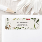 Étiquette Mariage floral blanc rustique (En situation)