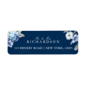 Étiquette Mariage Floral bleu et lavande (Devant)