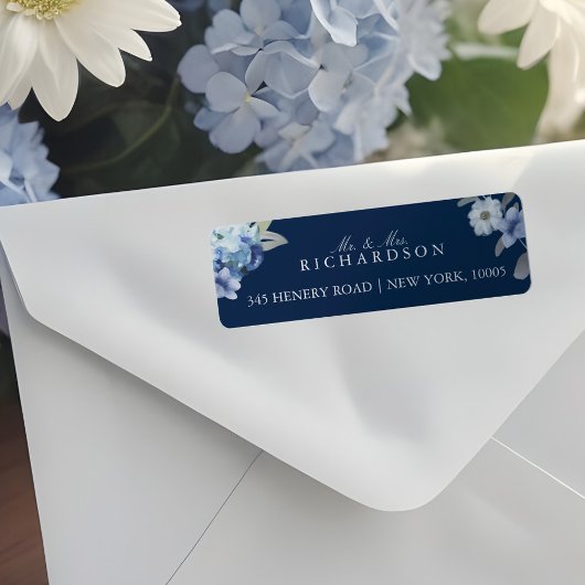 Étiquette Mariage Floral bleu et lavande