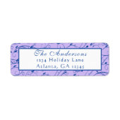 Étiquette Mariage Floral Bleu et Lilac (Devant)