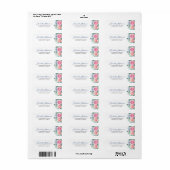 Étiquette Mariage floral bleu et rose pâle (Feuille entière)