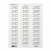 Étiquette Mariage floral bleu et rose pâle Chic Na (Feuille entière)