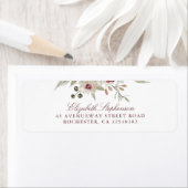 Étiquette Mariage floral de Bourgogne et d'Ivoire (En situation)