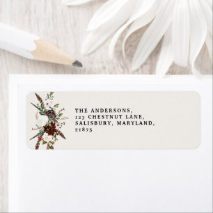 Étiquette Mariage floral de cascade rustique