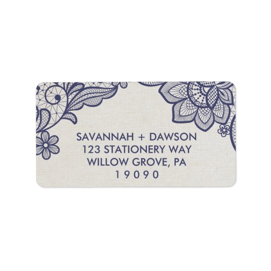 Étiquette Mariage floral de la dentelle | de toile de jute