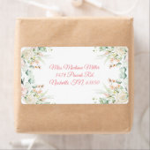 Étiquette Mariage Floral Elegant Rose Chic Date Nom Adresse (En situation)