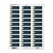 Étiquette Mariage floral enchanté de minuit bleu (Feuille entière)