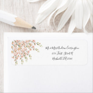 Étiquette Mariage floral Fleur sauvage élégant rose