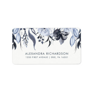 Étiquette Mariage floral foncé d'aquarelle de