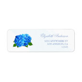 Étiquette Mariage Floral Hydrangea Bleu (Devant)