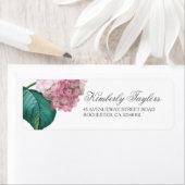 Étiquette Mariage Floral Hydrangea rose (En situation)