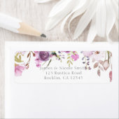 Étiquette Mariage Floral Lavender Lilac (En situation)