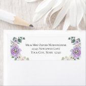 Étiquette Mariage Floral Lavender Peony (En situation)