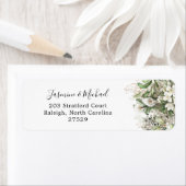 Étiquette Mariage Floral Or Blanc Rustique (En situation)
