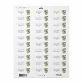 Étiquette Mariage Floral Or Blanc Rustique (Feuille entière)
