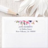 Étiquette Mariage Floral Rose (En situation)