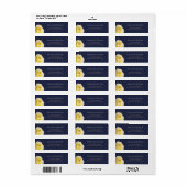 Étiquette Mariage Floral Rose bleu moderne (Feuille entière)